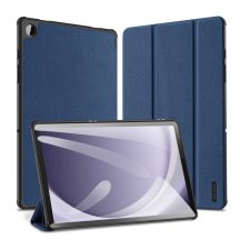   DUX DUCIS DOMO tok álló, bőr hatású (aktív, oldalra nyíló, TRIFOLD, asztali tartó, textil minta) SÖTÉTKÉK Galaxy Tab A9 Plus