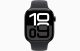 Apple Watch Series 10 GPS, 46 mm-es kozmoszfekete alumíniumtok, fekete sportszíj – M/L